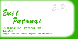 emil patonai business card